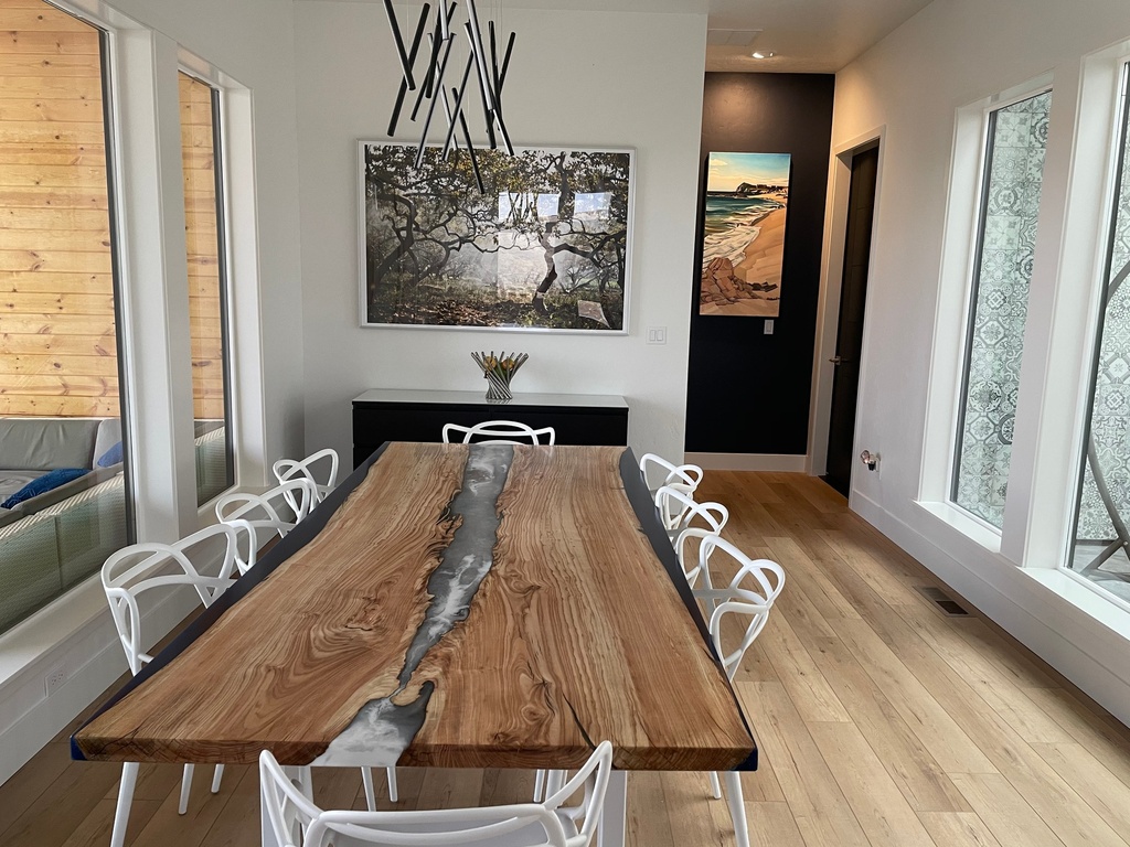 Customizable Hand-made Wood & Epoxy Resin River Dining Table